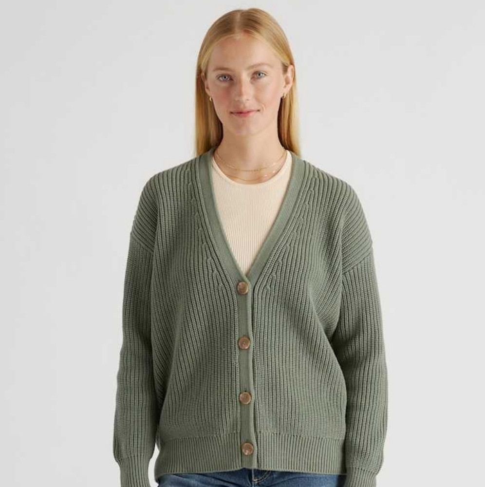 Quince size small Women's Olive Cardigan Sweater